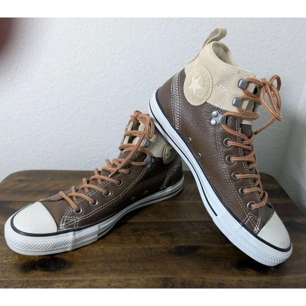 Converse Chuck Taylor All Star Hiker Hi 2 Pinecone Brown Leather Men 7.5 Wos 9.5